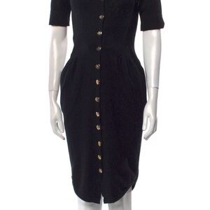 Agent Provocateur Elegant Black Midi Dress with Gold Accents